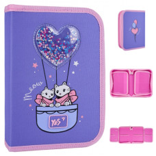 пенал YES 533624/НР-04 твердий одинарний з двома клапанами "Purr Meow"