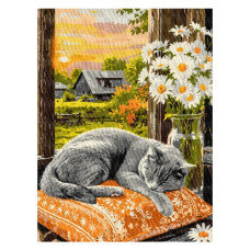 картина за номер. Ідейка 30х40см. "Котячий сон"  КНО6974