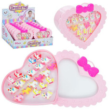 каблучки дитячі пласт. 20шт. в коробці-серці, ціна за коробку  2363-130В-1  (12/48)