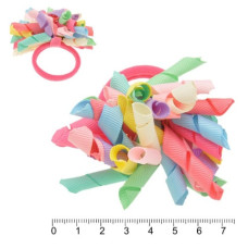 гумка-бант для волосся 7см. з рюшиками 1006-10161 (014821)  (12)