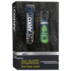 набір гель для гоління 200мл. + дезодорант спрей 150мл. ARKO MEN Black