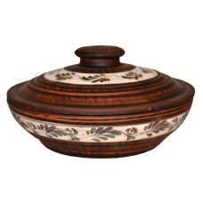 жаровня глиняна мала 1,4л. Ангоб+Ангоб  5932 (2)