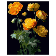 картина за номер. Strateg 40х50см. "Жовті квітки"  АН1003