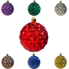 кульки ялинкові "ажурні гальваніка"  8см.  (4/192)