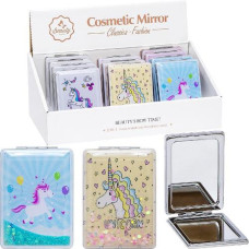 дзеркальце косметичне кишенькове 8,5х6см прямокутне  JX601-1/117111  (288)