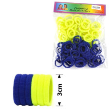 гумка для волосся мікрофібра синя/жовта d-3см.  В 1955-55R-27UА (025789)  (100)