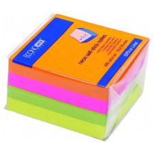 блок з клейким шаром Economix 75х75мм. 400арк. неон mix 4 кольори  Е20949  (6/96)