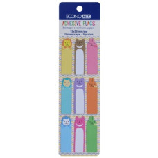 закладки з клейким шаром Economix Fun Zoo паперові 135шт. 15х50мм., 9 кол.  Е20962-03  (50/1000)