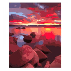 картина за номер. Strateg 40х50см. "Червоний захід сонця"  GS747  (43)