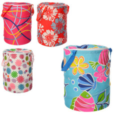 кошик для іграшок d-30см., h-38см., кришка-застібка, змійка, 2 ручки в кул. 30х30х2см.  М 3732  (50)