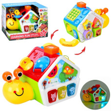 гра равлик-будиночок 24см., їздить, піаніно, телефон, звук,св. на бат. в кор. 27х20х16см. 35969 (12)