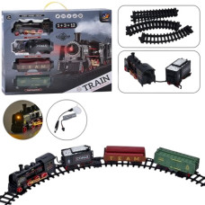 залізниця 78х129см. локомотив, 3 вагони, дим,звук,св.,акум., USB-зар. в кор. 45х37х6см. 652-Х16 (12)