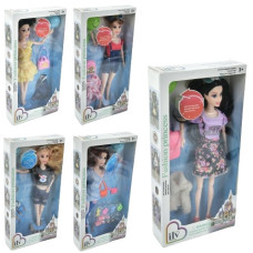 лялька 28см. шарнірна, сумка/рюкзак, повітряна кулька, в кор. 16,5х32,5х5см.  ТК1057-1-2-4-5  (48)