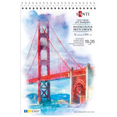 скетчбук Santi для акварелі 18х26см., 12арк., 200гр./м2, на спіралі  743297  (1)