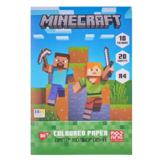 папір кольоровий YES "Minecraft" односторонній А4/20арк. на скобі  955457  (50)