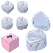 скринька для біжутерії 7,5х7,5х7см., дзеркало під кришкою. в кор. 9,5х8,5х8,5см.  223-1  (144)