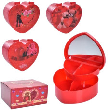 скринька для біжутерії 13,5см., дзеркало під кришкою, в кор. 14,5х12,5х7см.  LH11132  (60)