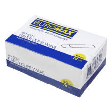 скріпки Buromax  78мм. 50шт. рельєфні  ВМ.5021  (10/100)