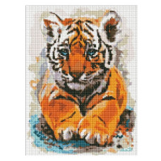 алмазна мозаїка Ідейка 30х40см. "Маленьке тигреня"  АМО7483