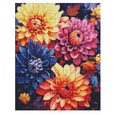 алмазна мозаїка Ідейка 40х50см. "Барвисті жоржини"  АМО7842