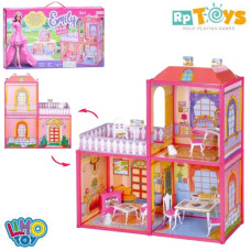 будиночок для ляльки 63х51,5х70см., фігурка, 2 поверхи, в кор. 60х34х7,5см.  6984  (12)