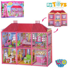 будиночок для ляльки 108,5х93х37см., 2 поверхи, 6 кімнат, меблі, в кор. 70х48х9см.  6983  (5)