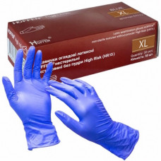 рукавиці медичні латексні Hoffen High Risk  XL сині  21145  (25/250)