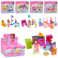 конструктор Sluban кімната, фігурка, від 42 дет. в кор., 8шт. в дисп. 29х15х19см.  М38 В0800  (192)