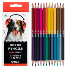 олівці кольор. Kite двосторонні 12шт./24кол. Dogs  К22-054-1  (12/240)