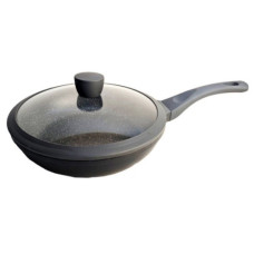 сковорідка Fisher Grey d-24см. лита, гранітне покриття, кришка з силіконовим обідком  48623  (6)