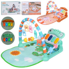 килимок для немовляти 70-45см, дуга, підвіски, піаніно, муз., св., в кор. 46х30х9см.  8808-3-4  (18)