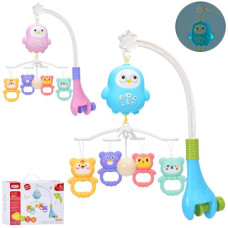 карусель на ліжко муз., 5 підвісок, блок пташка, світло, рег. гучн., на бат. в кор.  368-20  (36)