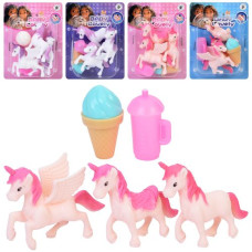 набір єдинорогів 3шт. 5см., пляшечка, морозиво, на бліст., 24шт. в дисп. 35х12х27см. LD6038K14 (224)