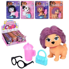 собачка 6,5см., окуляри, сумка, пляшечка, на бліст., 24шт. в дисп. 35х12х27см.  LD6038K19  (192)