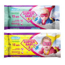 серветки вологі Super Baby SuperPack  15шт.  (64)