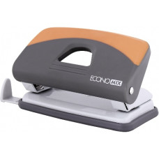 діркопробивач Economix E40127 до 10арк., пласт. корпус, гумова вставка, з лінійкоюй  (12)