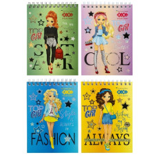 блокнот Zibi Top Girl А6/40арк. на спіралі, карт. обкл.  ZB.12151  (20)