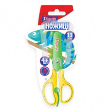 ножиці 1 Вересня дитячі 13см. у пласт. чохлі на бліст. зі зворотн. механ. "Zoo Land" 480407 (12/288)