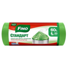 пакети для сміття Fino  60л./20шт. із затяжкою стандарт  (18)