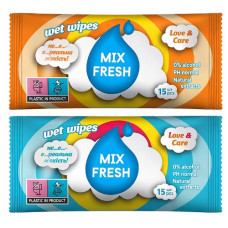 серветки вологі Mix Fresh  15шт.  (132)