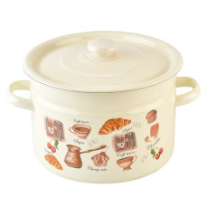 каструля емальована циліндрична 9,0л. Кафе де шері з полими ручками  1621/2