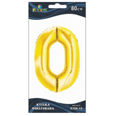кулька-цифра фольгована Pelican  80см. золото "0"  830810  (10)