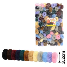 гумка для волосся Калуш кольорова махрова темно-пастельна d-3,2см. "120" за упак. 120шт.  (012873)