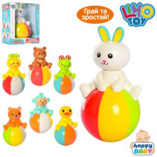 неваляшка тваринка 13см., звук, в кор. 12х16х8см.  6525-6-7  (96)