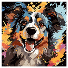 картина за номер. Strateg 40х40см. "Смішний радісний пес"  AV4040-36