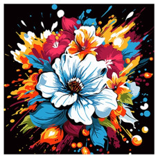 картина за номер. Strateg 40х40см. "Квітковий вибух"  AV4040-40