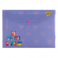 тека YES конверт на кнопці пластиковий В5 "Stand with Ukraine"  492142  (12/120/240)