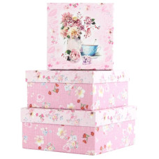 набір подарункових коробок Buromax 3шт., розмір найбільшої 20х20х9,5см., гліттер  ВМ.233316