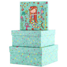 набір подарункових коробок Buromax 3шт., розмір найбільшої 20х20х9,5см., гліттер  ВМ.233321