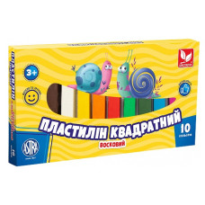 пластилін Школярик квадратний восковий 10кол.  303115006  (24)